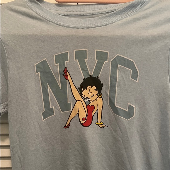 BETTY BOOP TM & Fleischer Studio Inc Tops - ( 0409) Light Blue NYC Graphic Tee